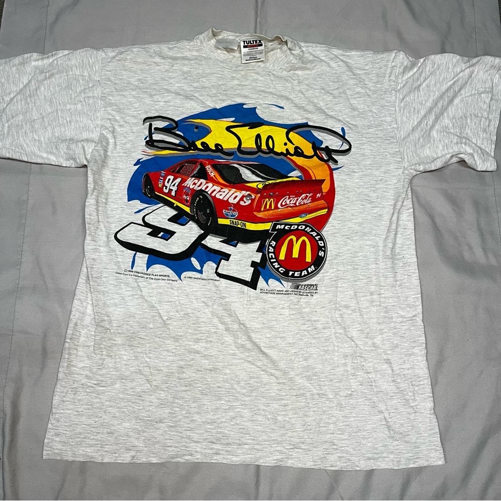 Vintage Bill Elliott McDonald’s NASCAR Racing Tee- Size Medium.